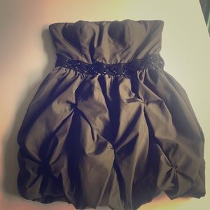 Strapless Olive Green Dress